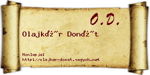 Olajkár Donát névjegykártya